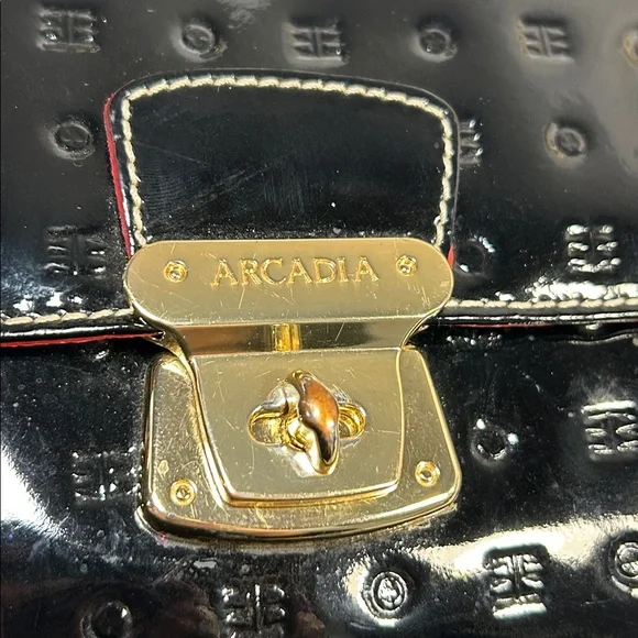 Arcadia made in Italy patent leather bag with removable strap